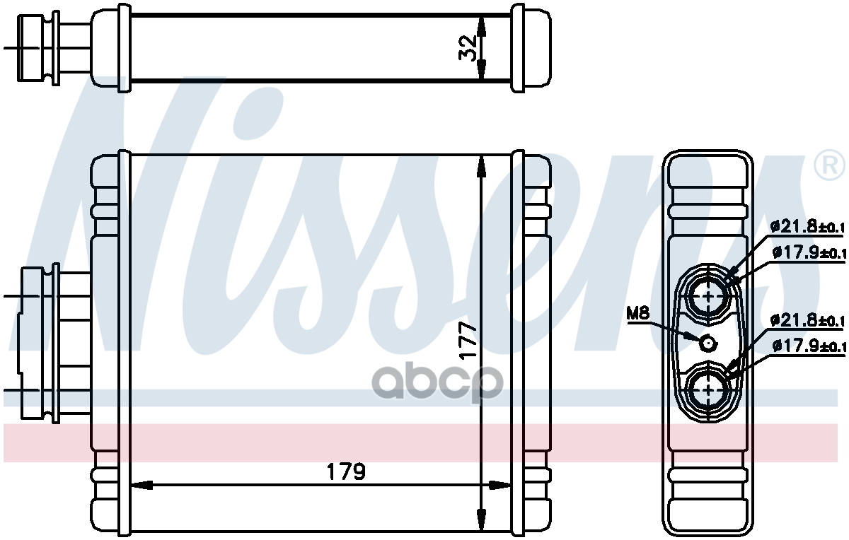 Радиатор Отопителя Seat: Cordoba (6L2) 02-09 Ibiza Iv (6L1) 02-09 Ibiza V (6J1/6J5) 08- Skoda: Fabia 99-14 Rapid (Nh1/Nh3...