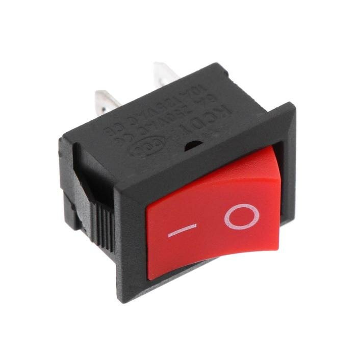 Переключатель красный, 250 В, 6 A, 2 контакта, RWB-201, SC-768, размер Mini - фотография № 1