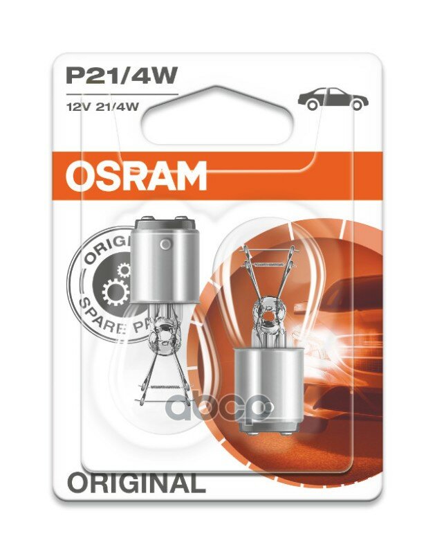 Автолампа Osram 7225-02b P21/4w 12v 21/4w Baz15d Original Line (Б2/20) Osram арт. 722502B