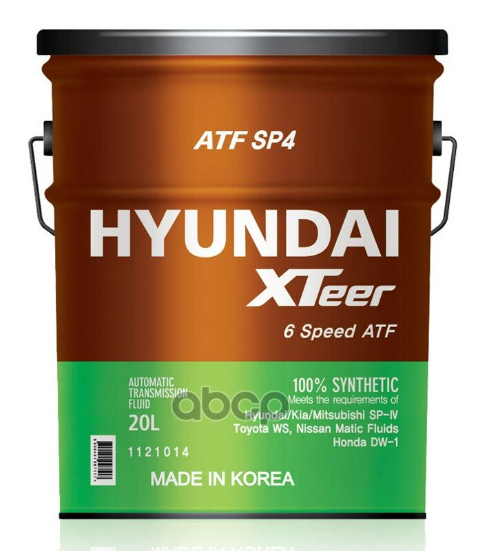 Масло Трансмиссионное Hyundai Xteer Atf Sp4 20 Л 1121014 HYUNDAI XTeer арт. 1121014