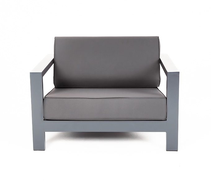 Гранада кресло алюминиевое, темно-серый - цена за 1 п.м, ширина 140 см - фотография № 7