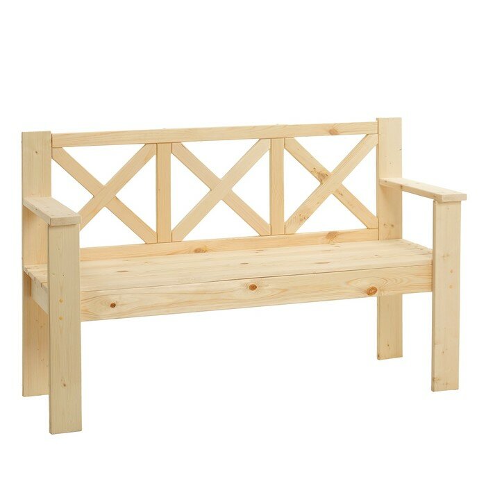 Скандинавская скамейка, 134×50×90см, из хвои - фотография № 1
