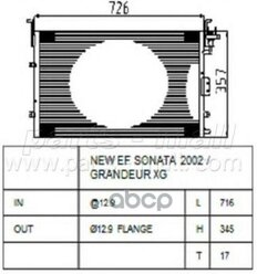 Радиатор Кондиционера Hyundai Ef Sonata 98my Parts-Mall арт. PXNCA-069