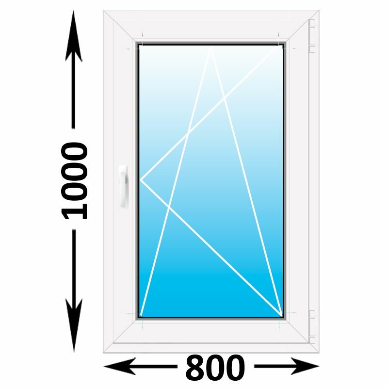 Пластиковое окно Melke одностворчатое 800x1000 (ширина Х высота) (800Х1000)