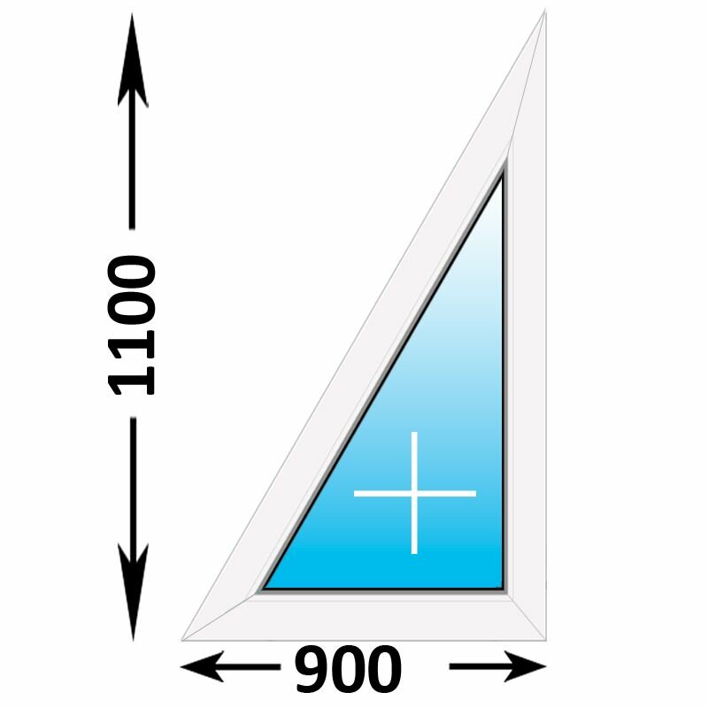 Пластиковое окно Veka WHS треугольное глухое правое 900x1100 (ширина Х высота) (900Х1100)