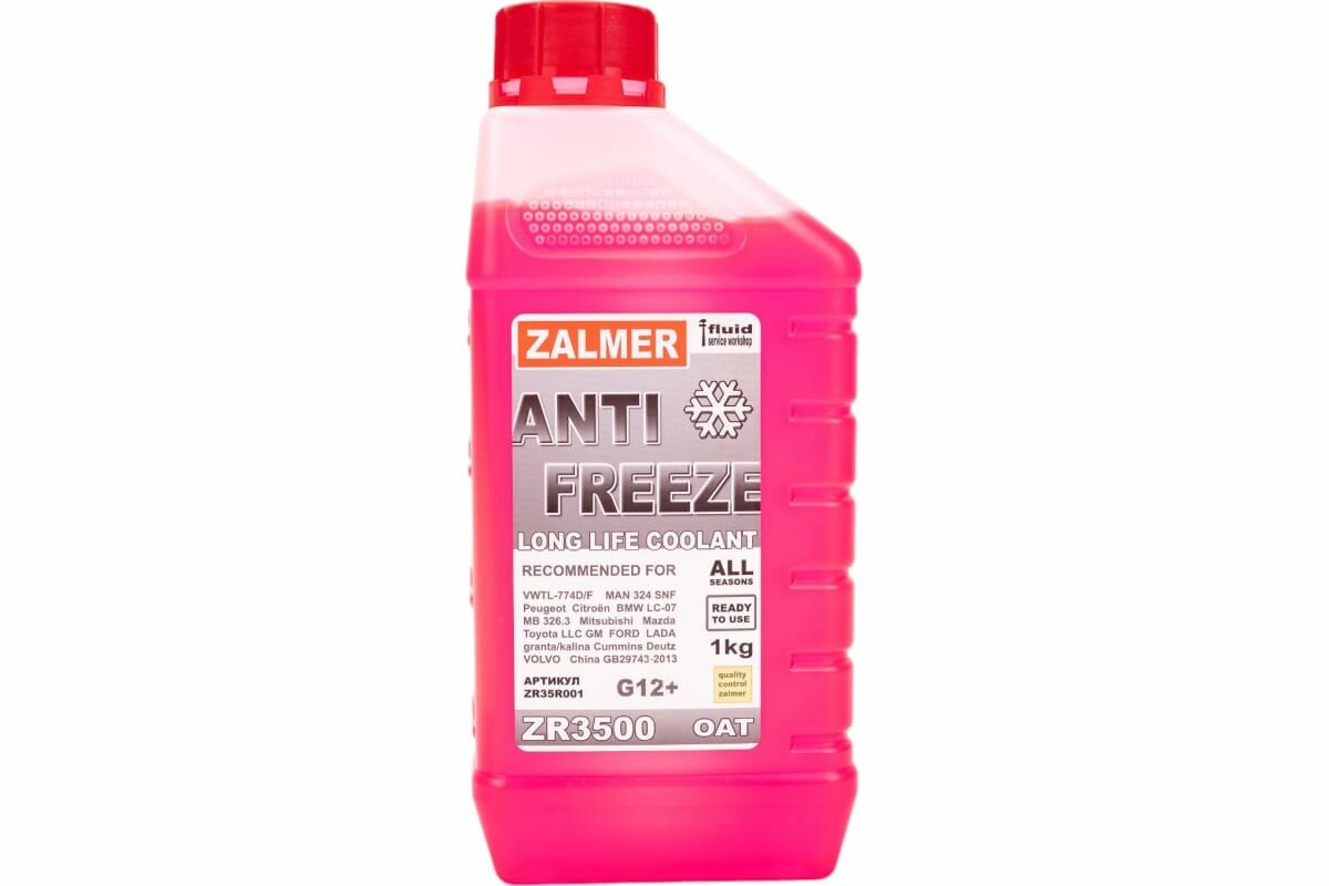 Антифриз ZALMER ZR3500 LLC G12+ красный -35С 1 кг ZR35R001