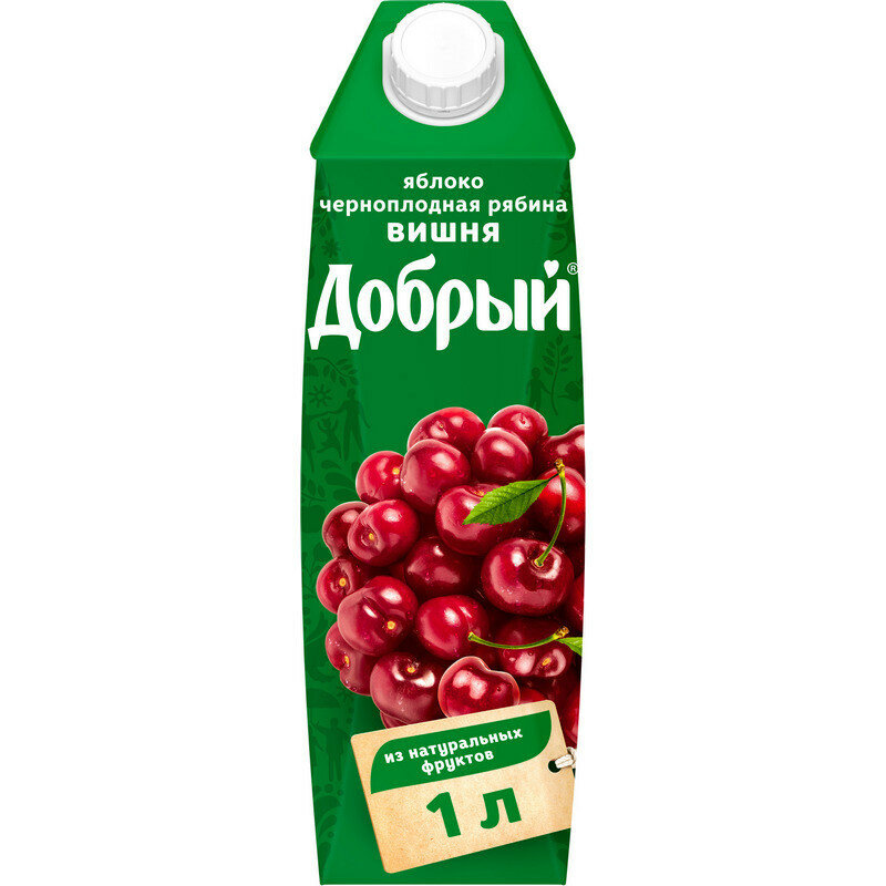 Добрый Сок Яблоко, вишня, черноплодная рябина, 1 л