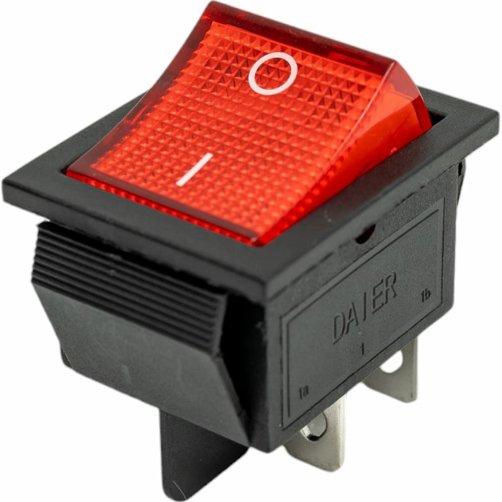 фото REXANT Выключатель клавишный 250v 16а (4с) on-off красный с подсветкой (rwb-502, sc-767, irs-201-1) 36-2330-1