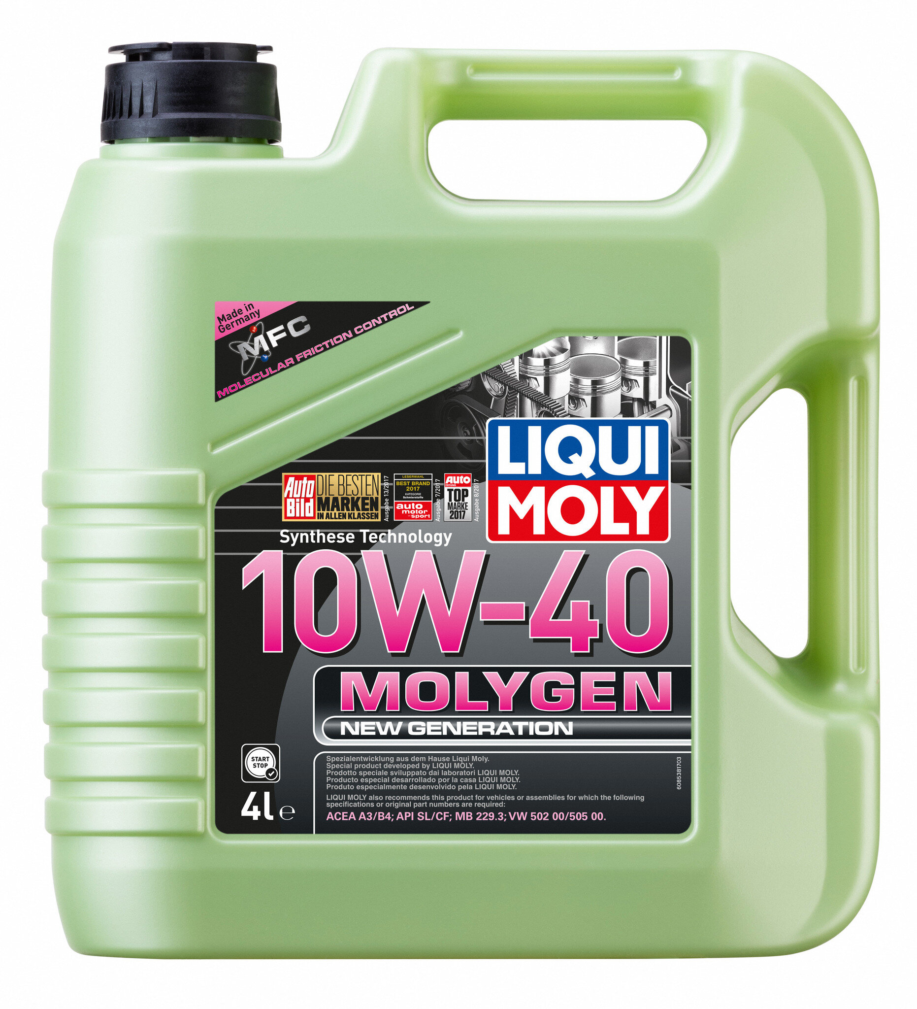 Масло Моторное 10W40 Liqui Moly 4Л Нс-Синтетика Molygen New Generation Liqui moly арт. 8538