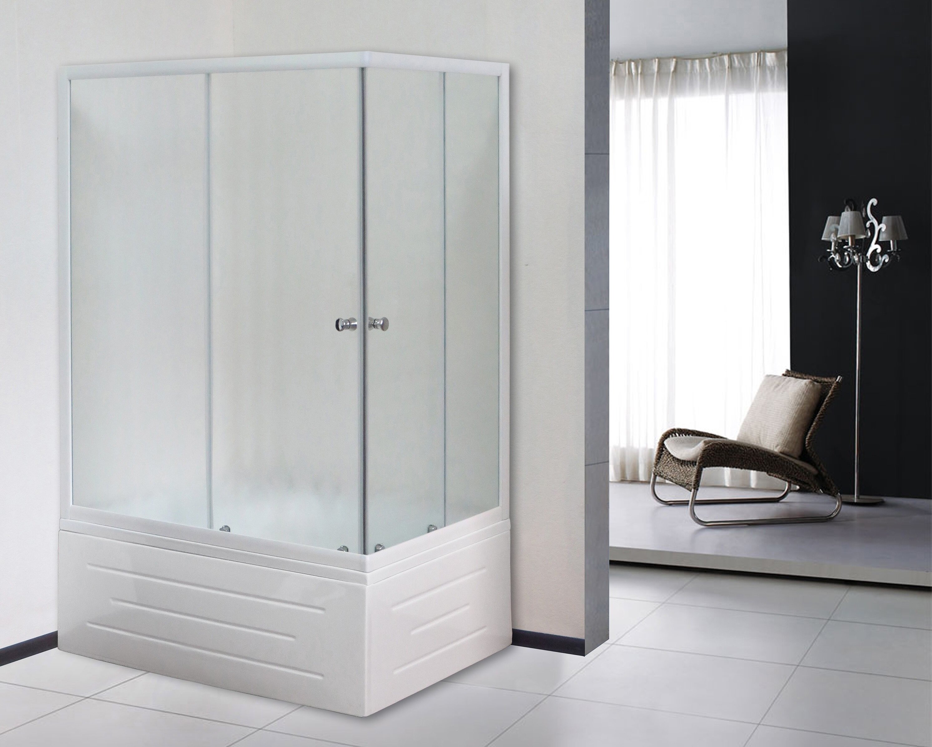 Душевой уголок Royal Bath RB 8100BP-C L 100x80 шиншилла