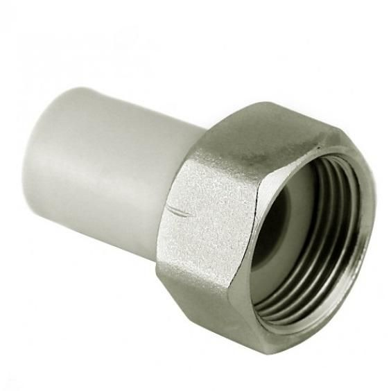 фото Штуцер с накидной гайкой 20х3/4" серый Valfex