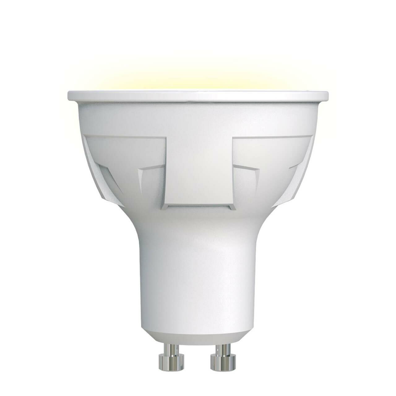 Uniel Лампа светодиодная (UL-00002423) Uniel GU10 6W 3000K матовая LED-JCDR 6W/WW/GU10/FR PLP01WH