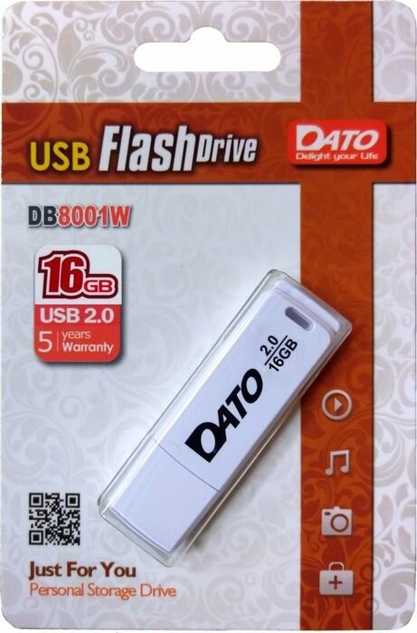 Флешка DATO DB8001W 16GB, белый