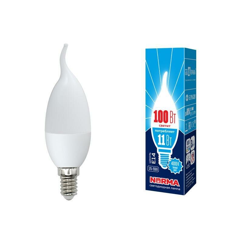 Volpe Лампа светодиодная (UL-00003816) E14 11W 4000K матовая LED-CW37-11W/NW/E14/FR/NR