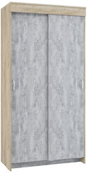 шкаф-купе Бассо 1,0м дуб крафт серый/бетонный камень