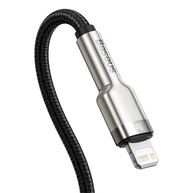 Кабель USB-C BASEUS Cafule, Type-C - Lightning, 20W, 2 м, черный