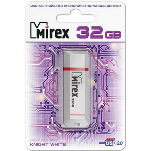 Флешка Mirex Knight White 32 Гб usb 2.0 Flash Drive - белый