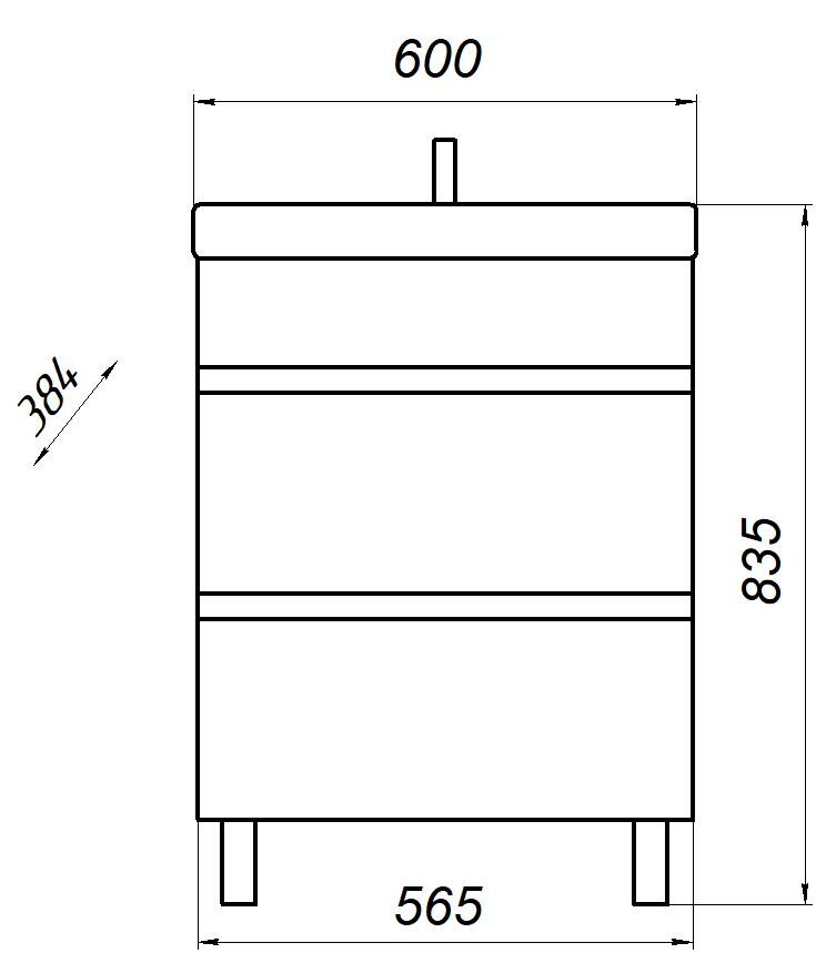 Тумба под раковину "Я мебель" Модерн 60 DB2 белый, (Фостер 60), 56.5х38.4х80 см. - фотография № 3