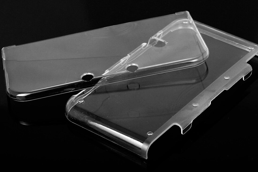 Защитный противоударный чехол-бампер MyPads для игровой приставки Nintendo 3DS XL/ LL из прочного пластика прозрачный
