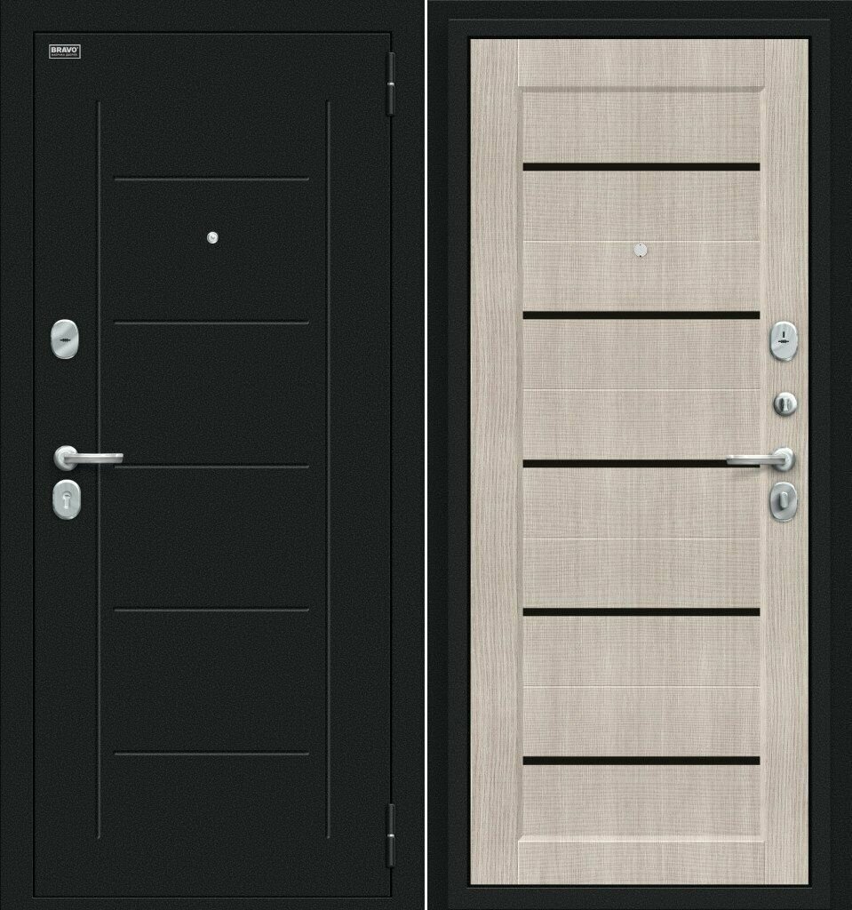 Дверь входная металлическая Борн Букле черное/Бьянко вералинга 9П - фотография № 2