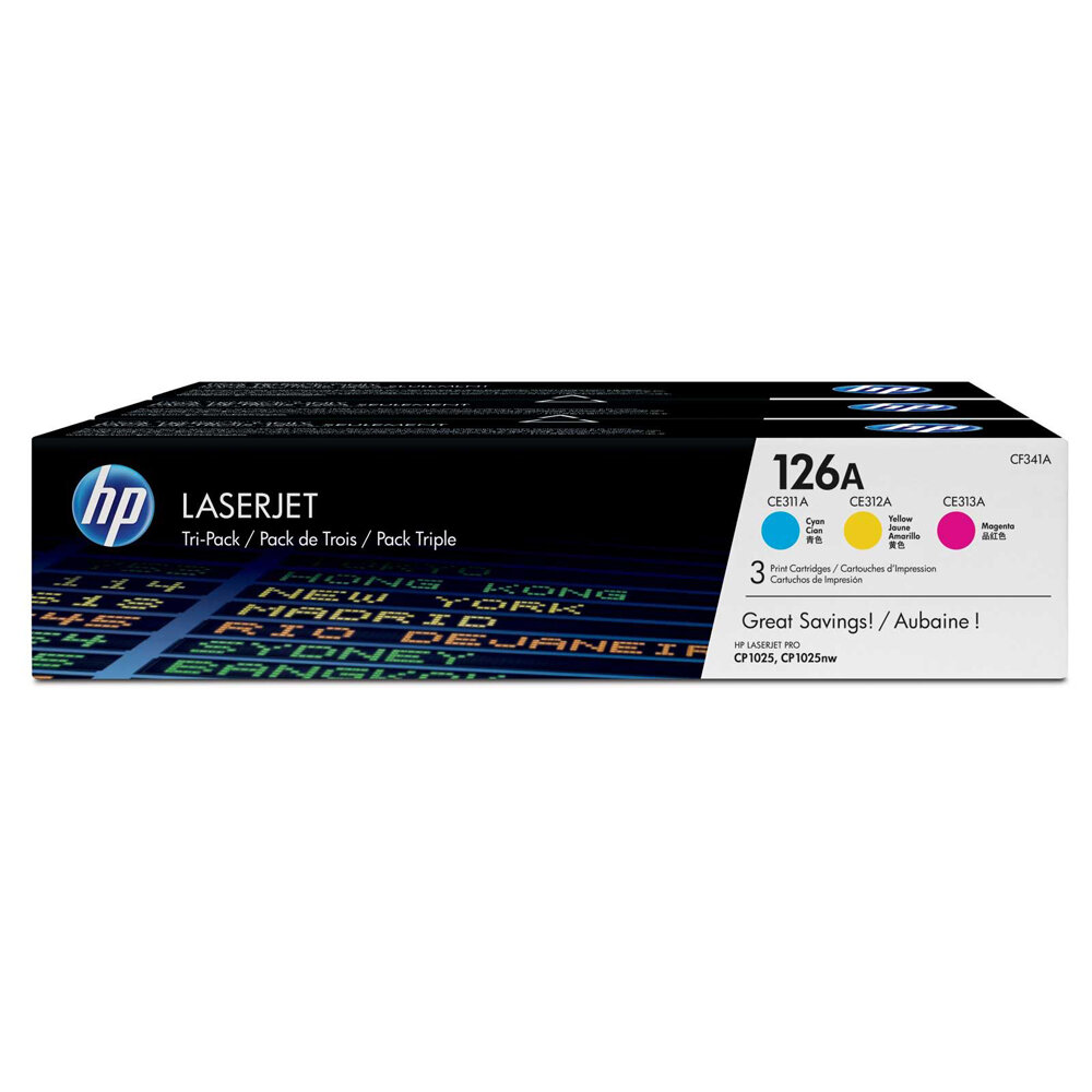 HP Картридж Cartridge HP 126A для LJ CP1025/175/M275, тройная упаковка (CE311A+CE312A+CE313A)