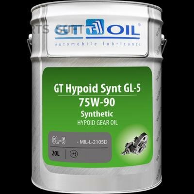GT OIL 8809059407950 Масло трансмиссионное GT Hypoid Synt, SAE 75W-90, API GL-5, 20 л 1шт
