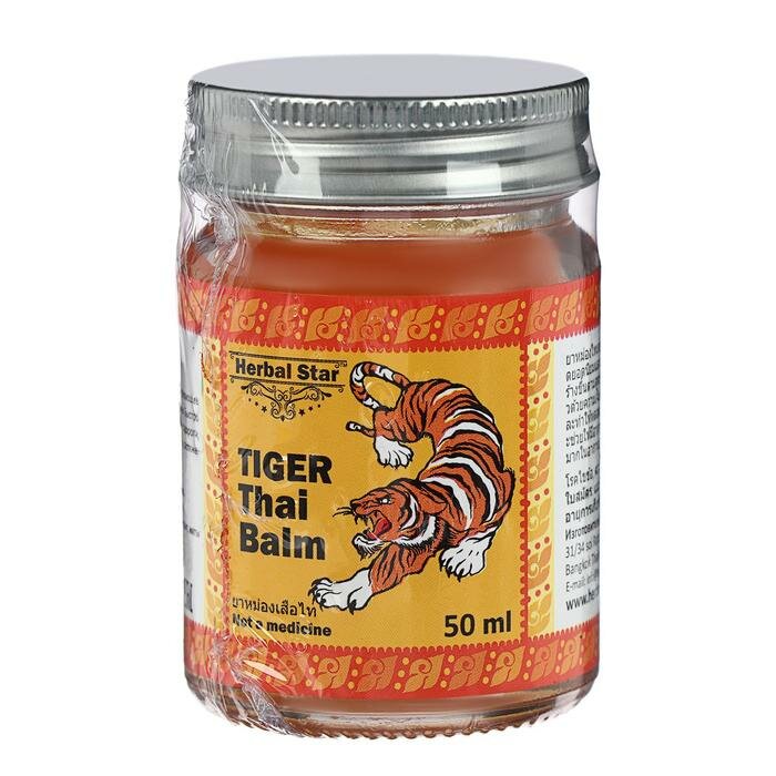 Тайский бальзам Herbal Star «Тигр» при болях в мышцах и суставах от укусов насекомых 50 мл