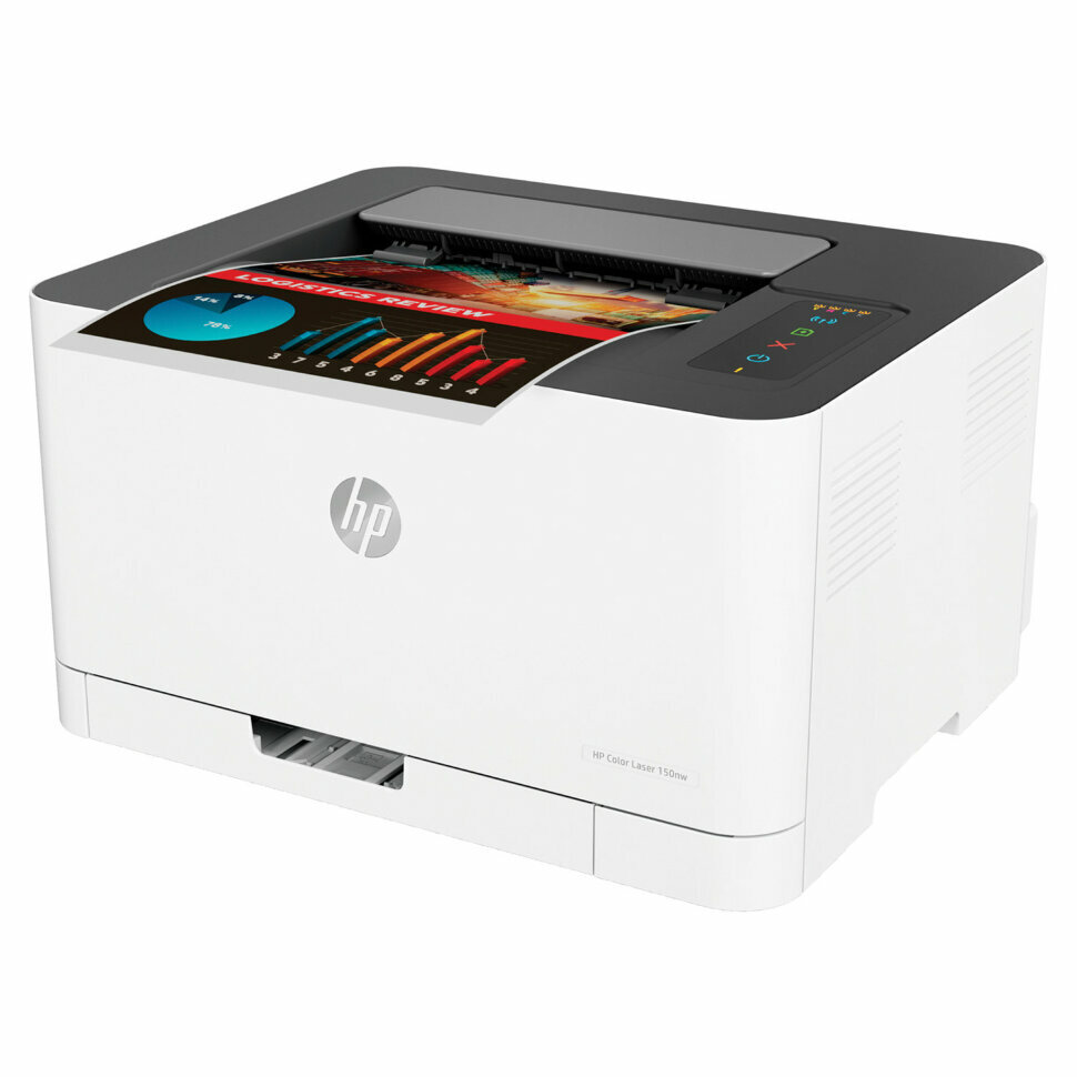 Принтер лазерный цветной HP Color Laser 150nw А4, 18 стр./мин, 20000 стр./мес., Wi-Fi, сетевая карта, 4ZB95A, 354373