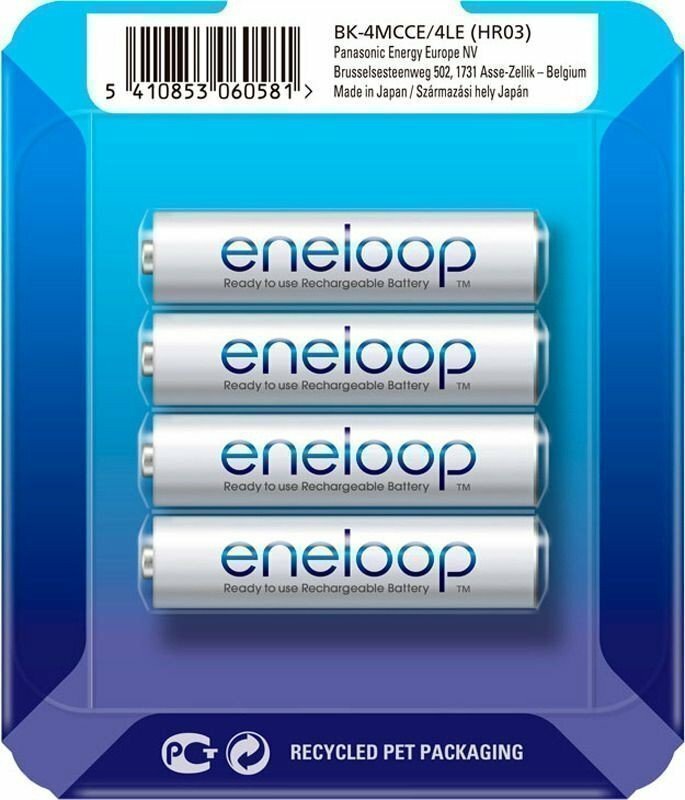 Аккумуляторы Panasonic eneloop BK-4MCCE/4LE 750мАч AAA, в упак 4 шт