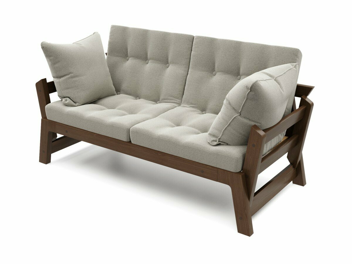 Садовый диван кушетка Soft Element Моди, серый венге, из дерева, подушки, раскладные подлокотники, на террасу, на веранду, для дачи, для бани и отдыха - фотография № 10