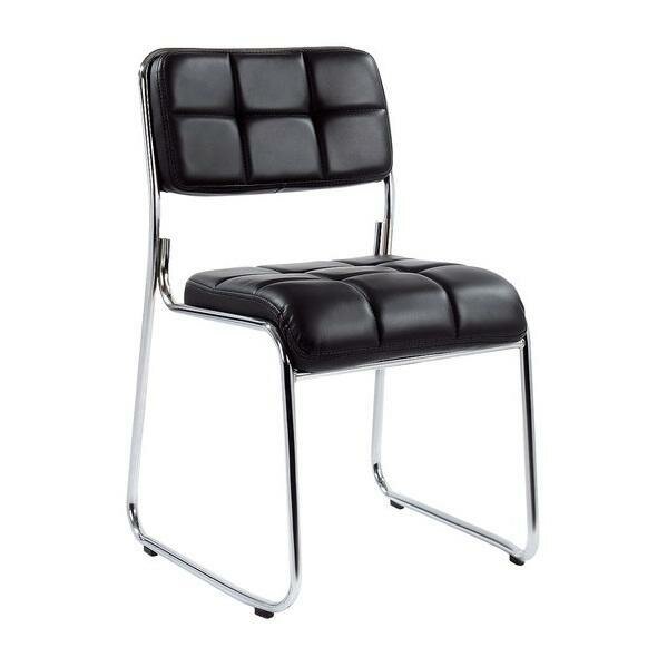 Стул офисный Easy Chair EChair 803 VP каркас хром, кожзам черный