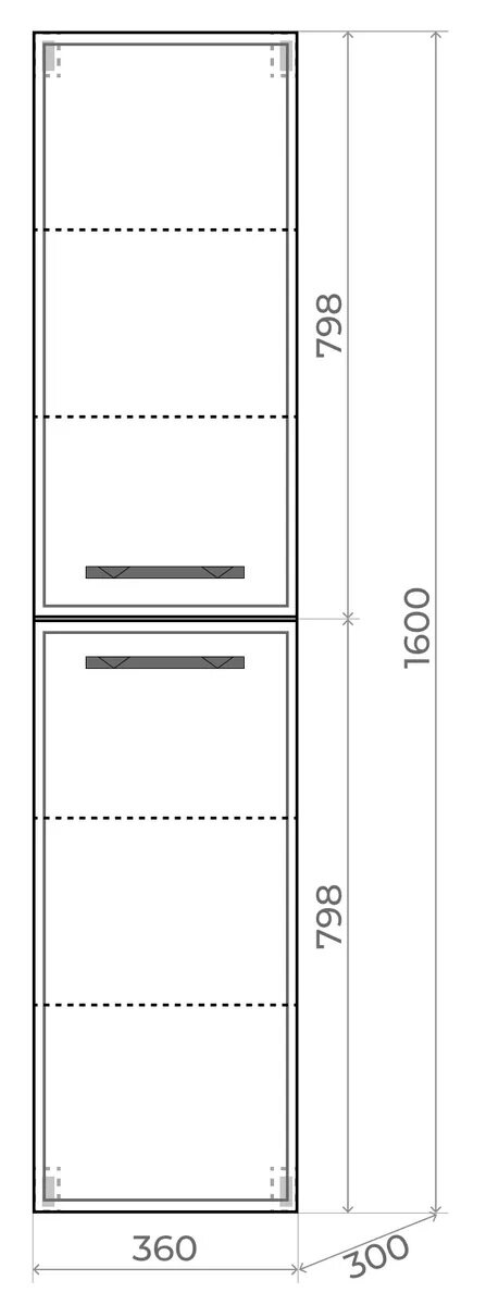 Шкаф-пенал для ванной комнаты Uperwood Foster 36*30*160 см, подвесной, белый - фотография № 4
