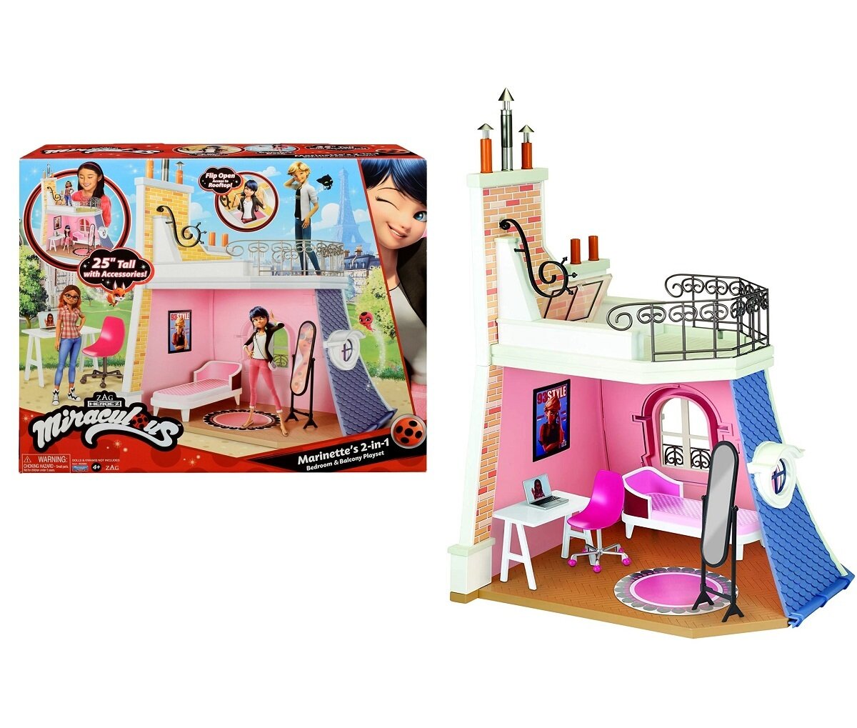 Miraculous Lady Bug ZAG   2  1 "   -: Marinettes Bedroom & Balcony Playset" / 50660