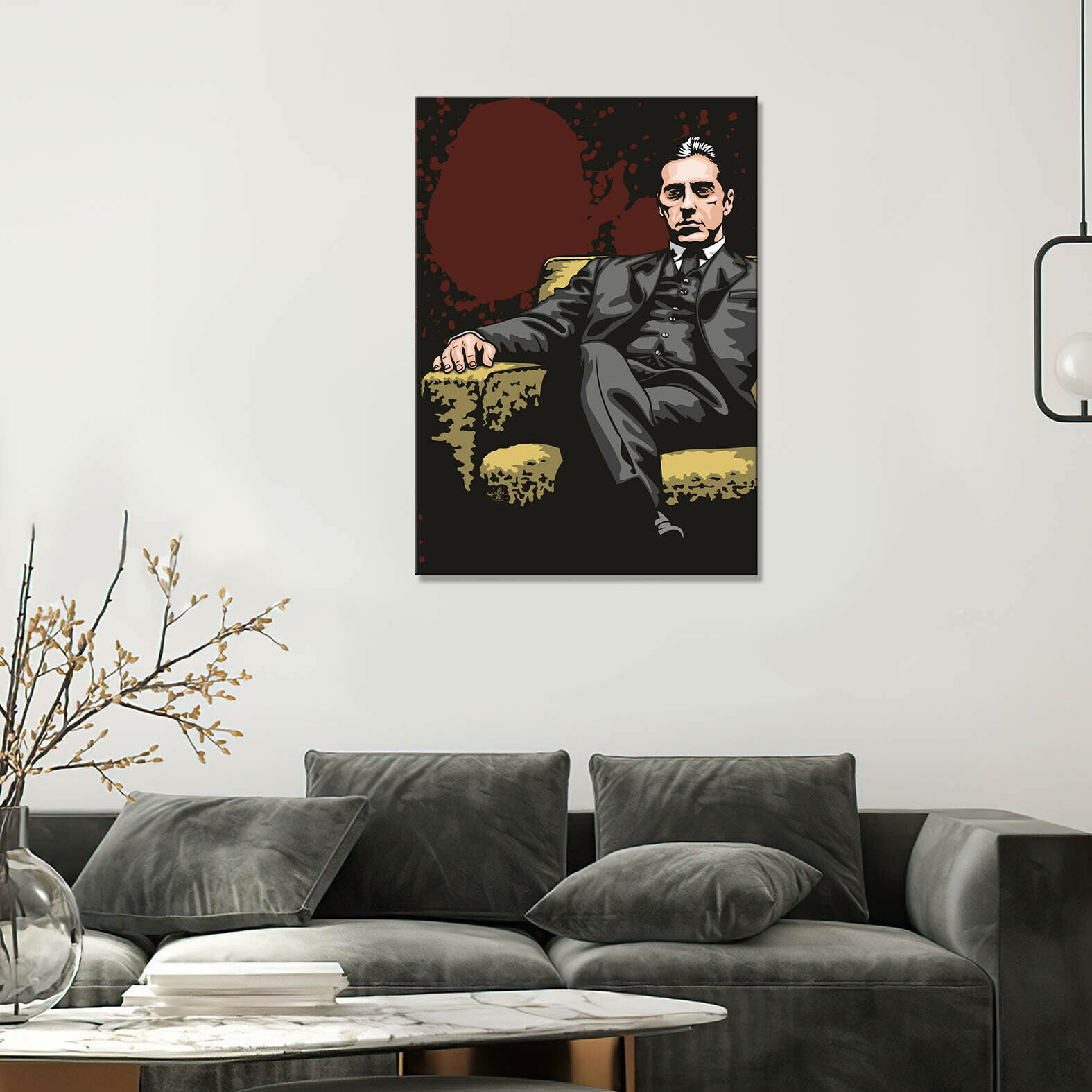 Интерьерная картина на холсте/ картина на стену/ в гостиную - Майкл Корлеоне арт 20х30