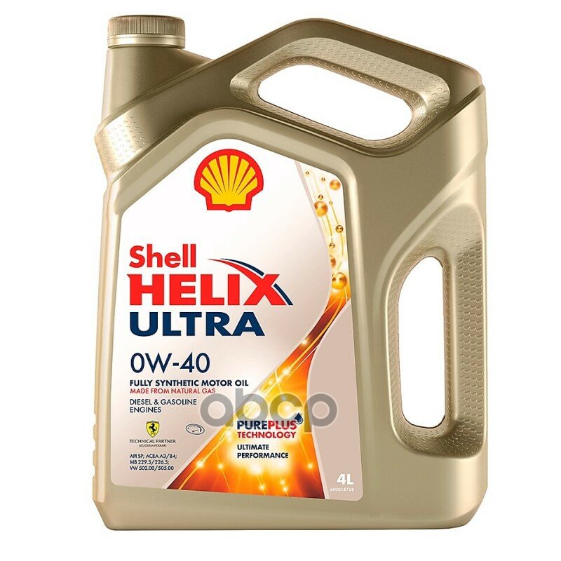 Shell Масло Моторное Shell Helix Ultra Sp A3/B4 0w-40 Синтетическое 4 Л 550055900