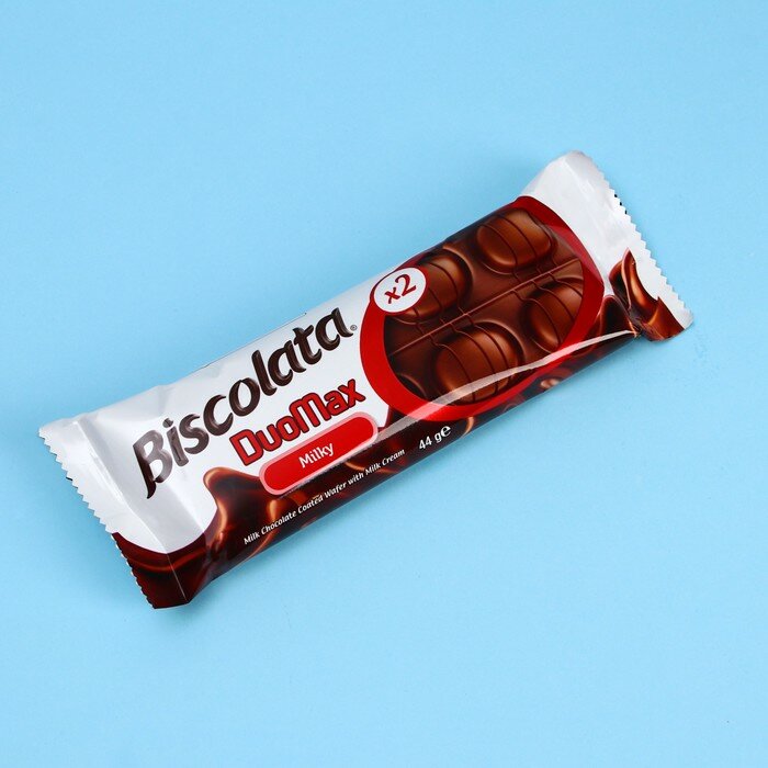 Biscolata Вафли Biscolata DuoMax в шоколаде с молочной начинкой, 44 г - фотография № 1