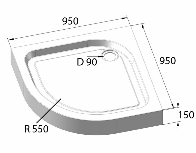 Поддон для душа BelBagno Tray TRAY-BB-R-95-550-15-W