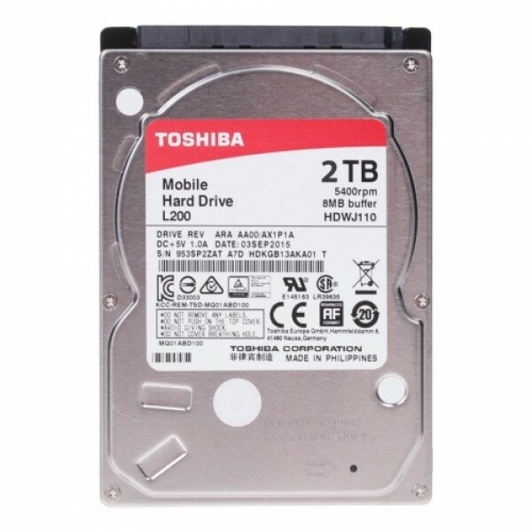 Жесткий диск TOSHIBA HDWL120UZSVA/HDKGB84ZKA01T L200 Mobile 2ТБ 2,5 5400RPM 128MB SATA-III