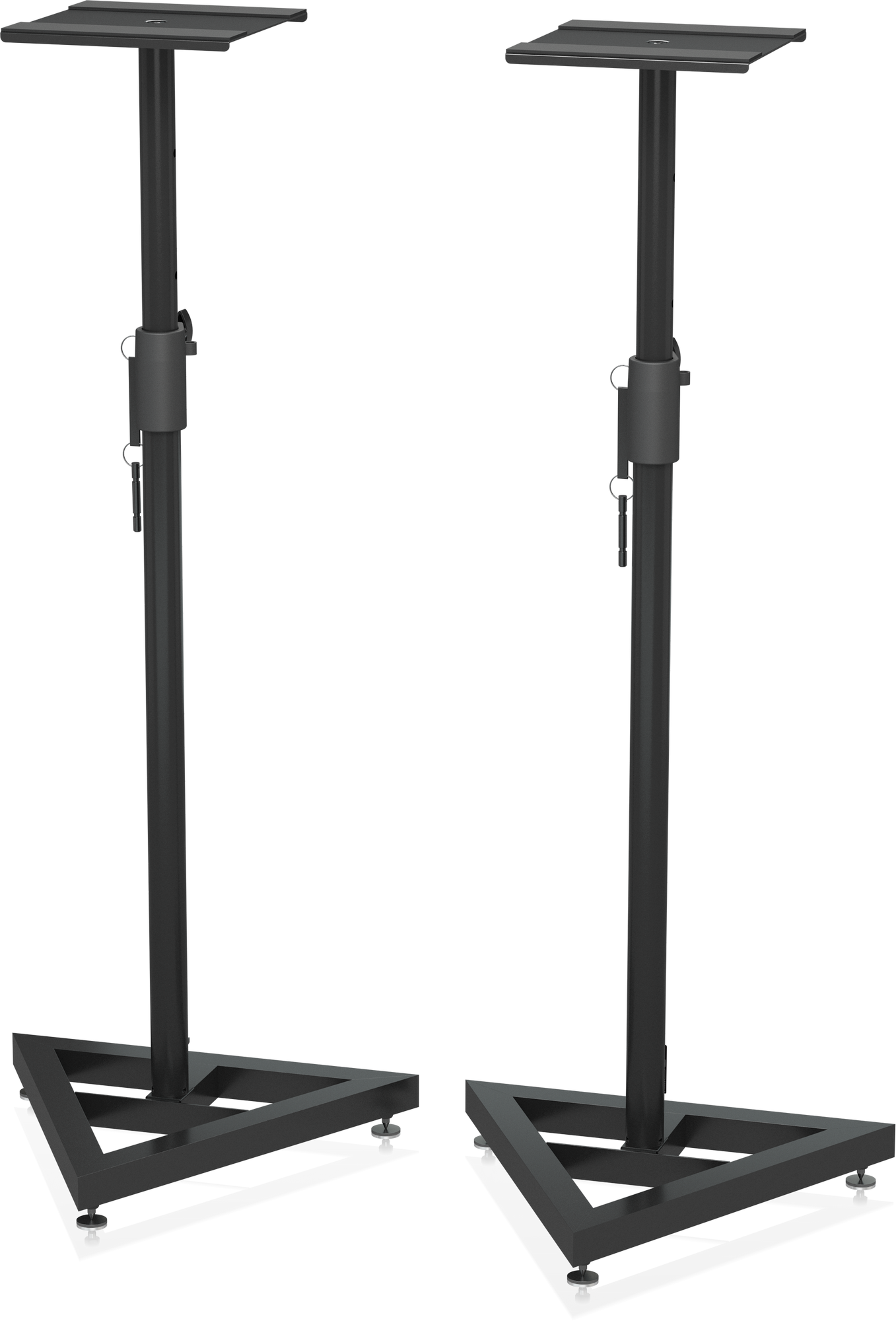 Behringer SM5002 комплект (2 шт.) усиленных стоек для студийных мониторов, высота 93-115 см, нагрузка до 45 кг, цвет чёрный, площадка под монитор 25х
