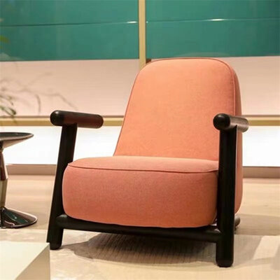 Кресло для отдыха BOLD Armchair (оранжевый, лён) - фотография № 1