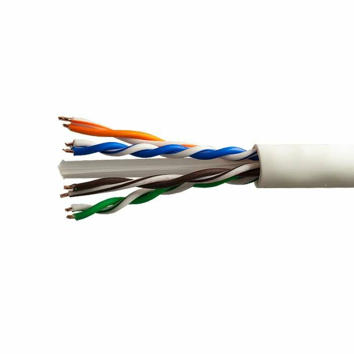 фото Кабель витая пара U/UTP кат.6 4х2х23AWG solid CU PVC Six сер. (м), SUPRLAN 01-0316-1 (1 м.)