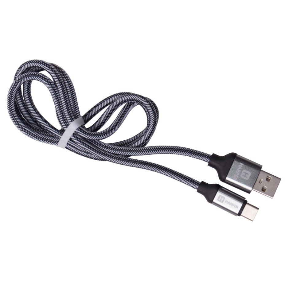 Harper USB - TYPE C, BRCH-710 SILVER 1м, способны заряжать устройства до 2х ампер