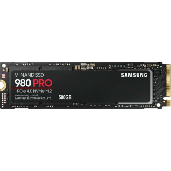 Твердотельный накопитель Samsung SSD 500GB 980 PRO, V-NAND 3-bit MLC, Elpis, M.2 (2280) PCIe Gen 4.0 x4, NVMe 1.3c, R6900/W5000, IOPs 800 000/1 000 000