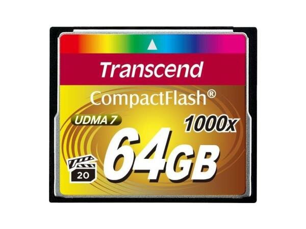 Карта памяти Compact Flash Card 64GB Transcend 1000x TS64GCF1000