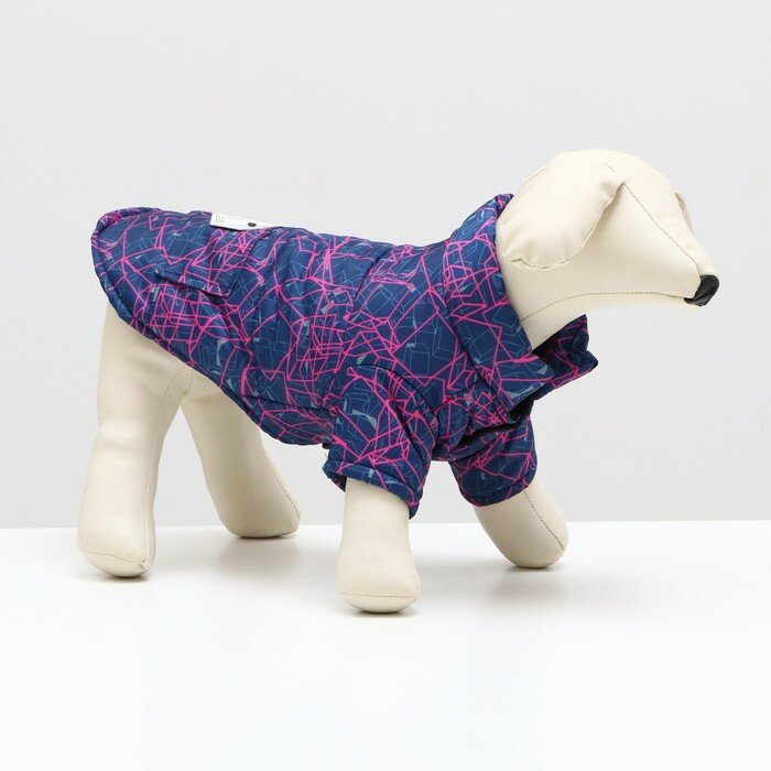 Куртка для собак Матрица, размер 8, сине-розовая (ДС 23, ОШ 26, ОГ 32 см)