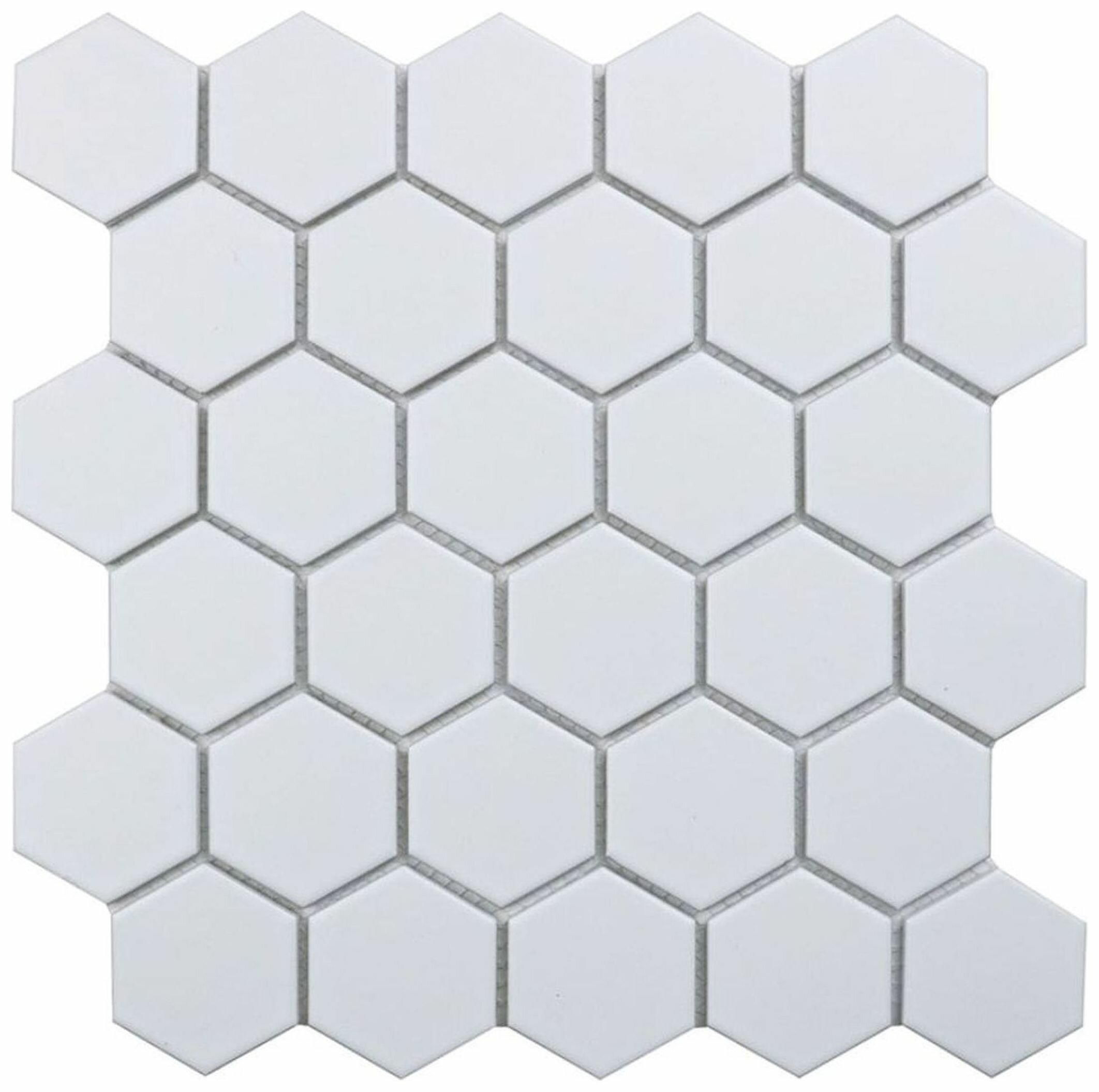 Плитка мозаика керамическая 278х265х06 Homework Hexagon small матовая белая