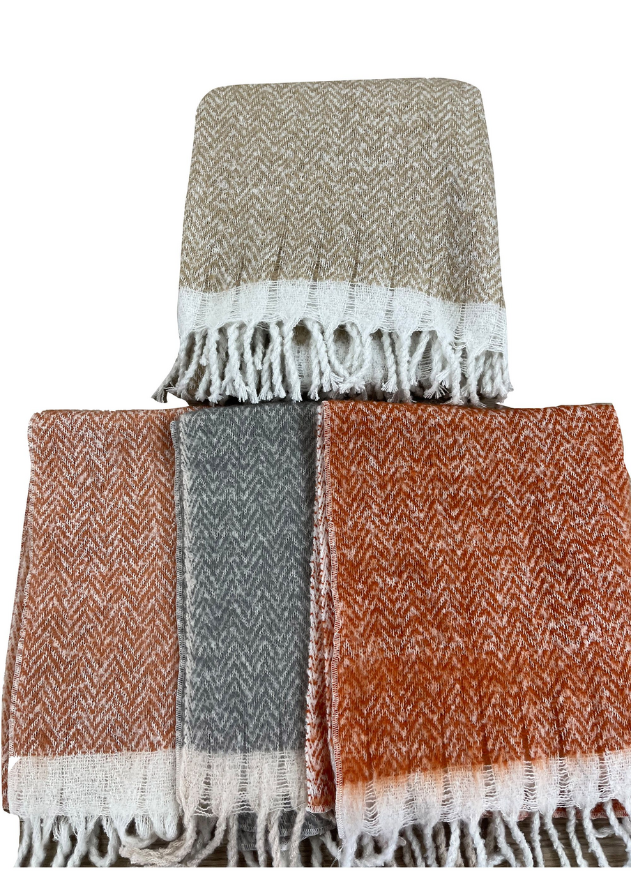 фото Tarrington House Плед мелкая елочка полиэстер красный 605г, 130 x 170см