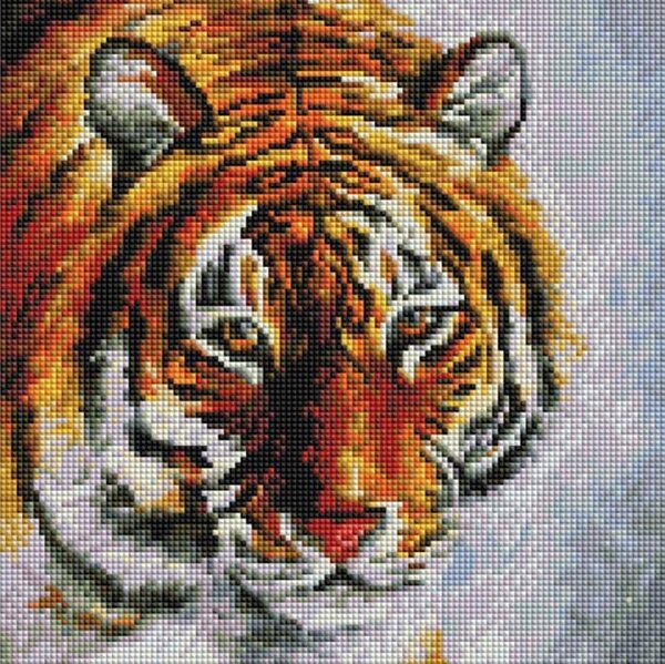 Алмазная вышивка «Тигр на снегу»