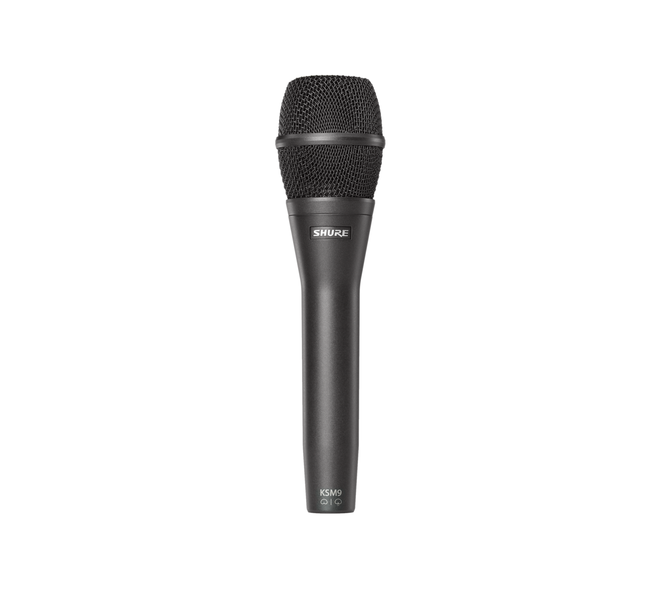 SHURE KSM9/CG Вокальный конденсаторный микрофон с двойной диафрагмой переключаемая кардиоида/суперкардиоида, 50-20000 Гц, 2,8 мВ/Па, Max.SPL 152 дБ, предусилителя класса А. Черный