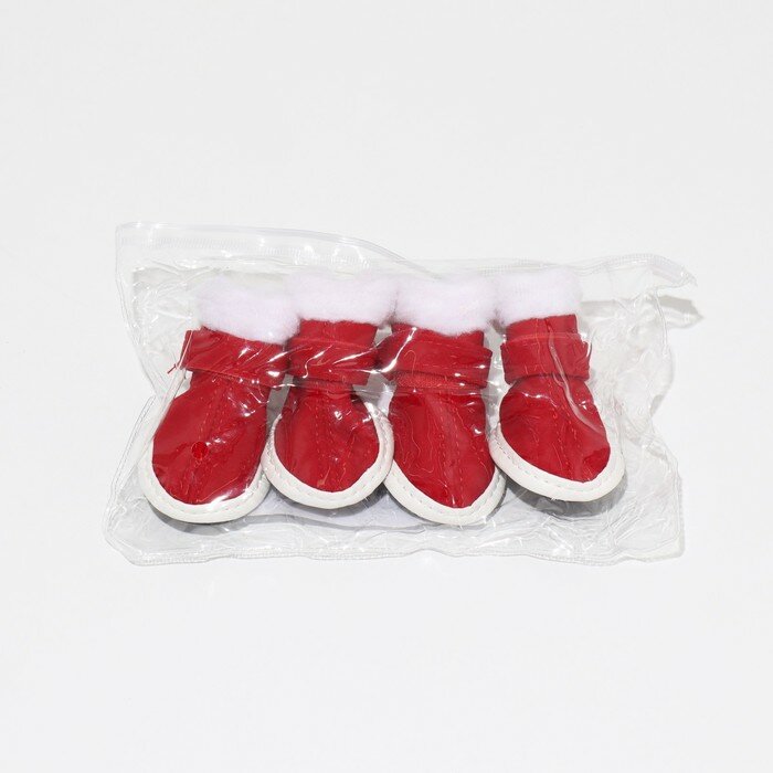 Ботинки "Кристмес", набор 4 шт, размер 3 (подошва 5 х 4 см), красные - фотография № 6